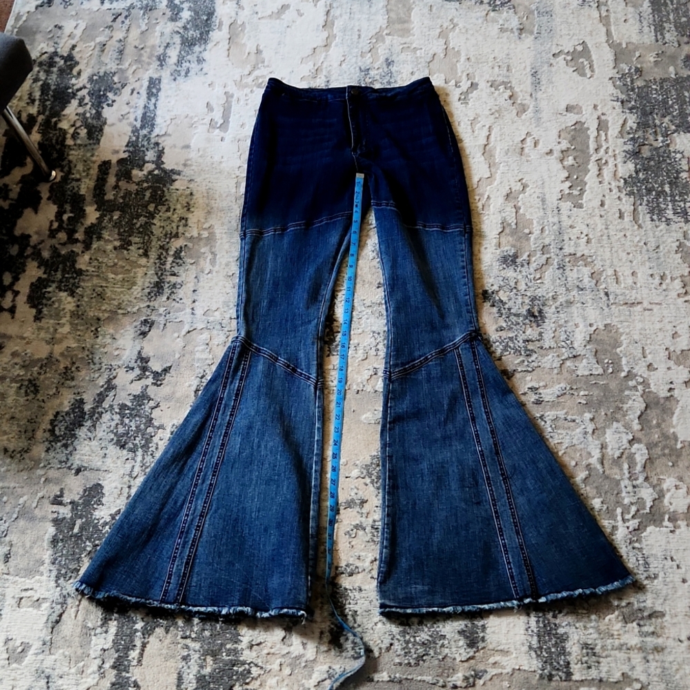 High Rise Super Flare Ombre Jeans